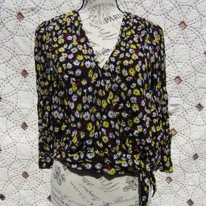 NWOT Madewell Floral Wrap 3/4 Sleeve Blouse M